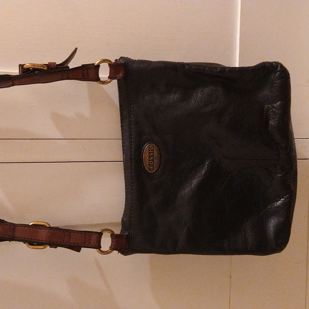 Fossil Explorer black and brown shoulder bag